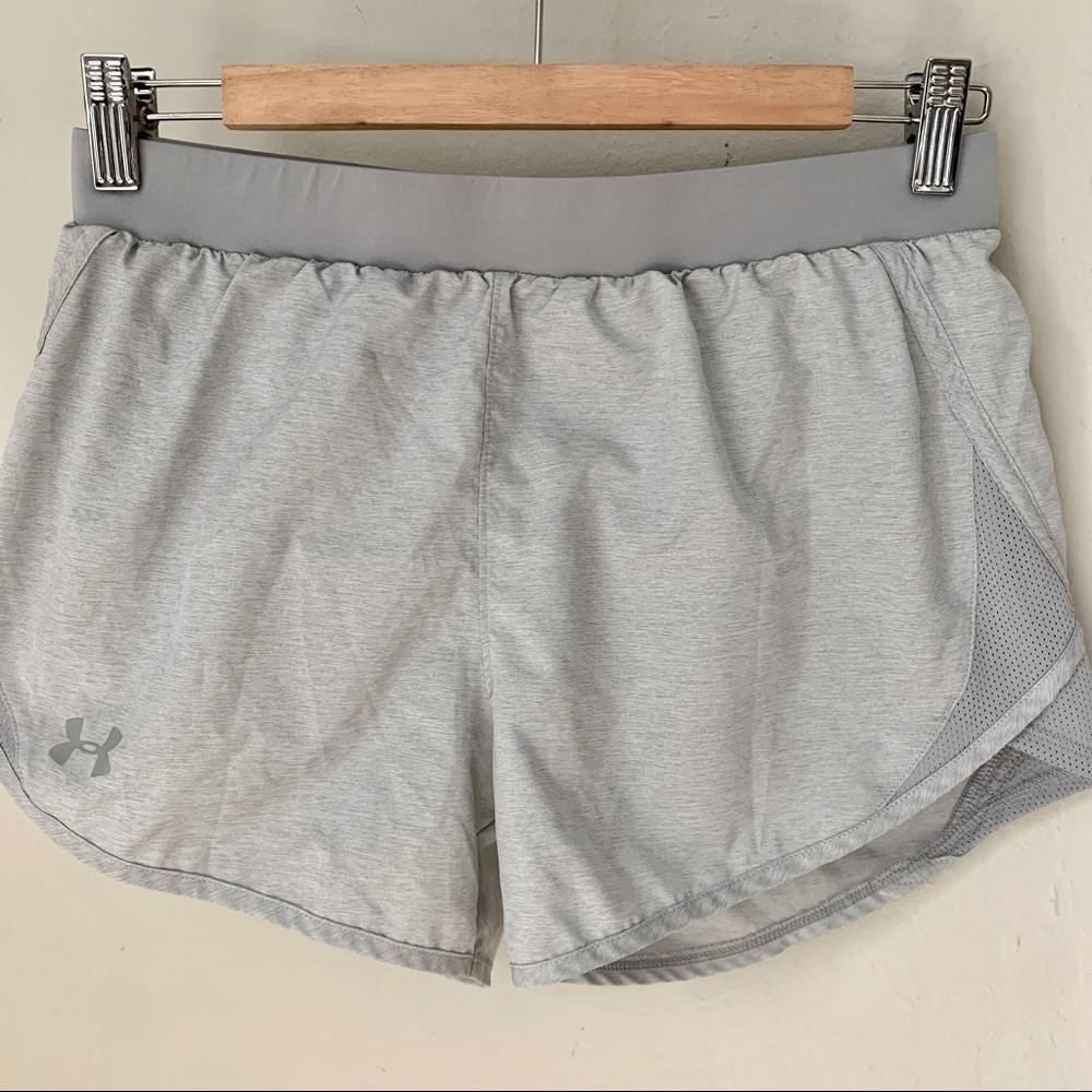 UNDER ARMOUR Fly-By 2.0 3.5” Shorts Gray Wolf Full Heather Size Small - Picture 5 of 14